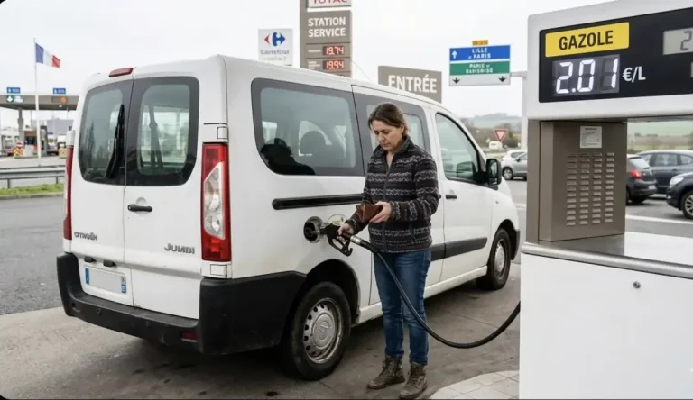 Assistante familiale qui fait le plein