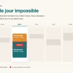 Planning d'une semaine où, le mercredi, le droit de visite et l'entraînement sportif se chevauchent : le conflit d'horaires que les assistants familiaux doivent arbitrer seuls.